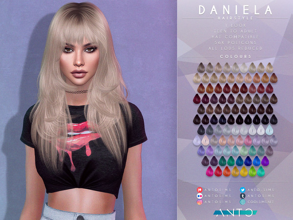 Sims 4 — [Patreon] Daniela Hairstyle by Anto — Long shaggy hairstyle Thank you so much for downloading my hairstyle. If