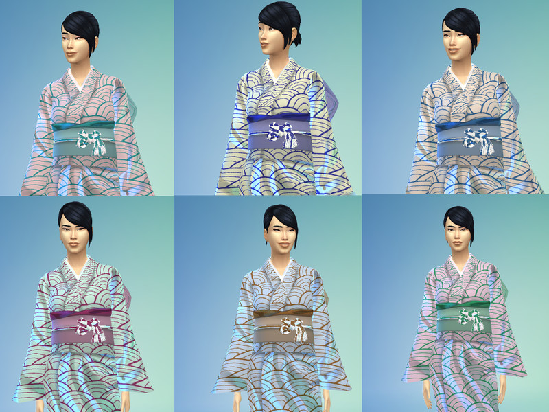 Sims 4 The Sims Resource | Japanese Kimono Fish Scale pattern by TSR Creator