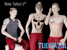 Sims 4 — Tattoo Male V⁴ by tudo_azul — 3 colors available. prohibited to re-post recolors only with permission
