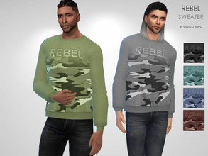 Sims 4 — Rebel Sweater by Puresim — Camouflage Sweater in 6 swatches.