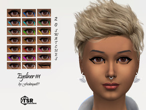 Sims 4 — Eyeliner #1 by Frederique89 by Frederique89 — Eyeliner #1 by Frederique89 in 20 Swatches