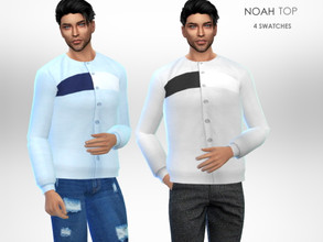 Sims 4 — Noah Top by Puresim — Men sweatshirt in 4 swatches.