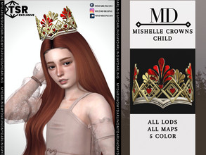 Sims 4 — Mishelle crowns child by Mydarling20 — new mesh base game compatible all lods all maps 5 colors