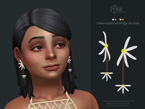 Sims 4 — Chamomile earrings for kids by sugar_owl — Flower earrings for female sims. Child only. BG and HQ compatible. 5