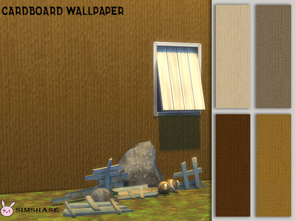 Sims 4 — Cardboard Wallpaper by Simshase2 — Cardboard style wallpapers.