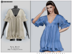 Sims 4 — Dress No.144 by ChordoftheRings — ChordoftheRings Dress No.144 - 8 Colors - New Mesh (All LODs) - All Texture