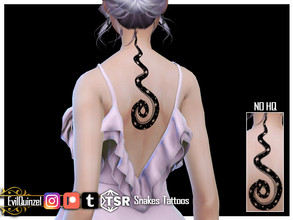 Sims 4 — Snakes Tattoos by EvilQuinzel — 5 types of snakes tattoos on the body. - Tattoo category; - Female and male; -