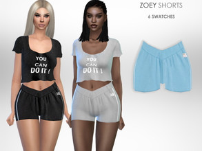 Sims 4 — Zoey Shorts by Puresim — Athletic Shorts in 6 swatches.