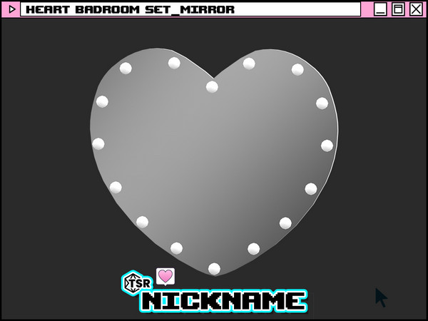 Sims 4 — heart badroom set_dresser mirror by NICKNAME_sims4 — heart badroom set 11 package files. -heart badroom