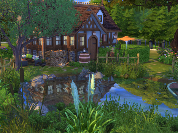 Sims 4 — Lovely Cottage no cc by sgK452 — Small cozy cottage, for a couple with dog, possibility guest or teenager a bed