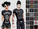 Sims 4 — JaccBurke's Rock Band T-Shirts by JaccBurke — Short sleeve t-shirt with 20 unique design swatches of different
