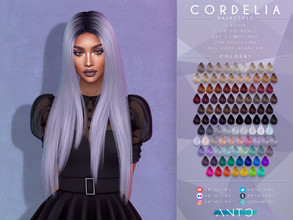 Sims 4 — [Patreon] Cordelia - Hairstyle by Anto — Long straight hair