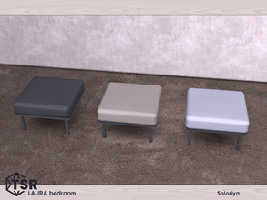 Sims 4 — Laura Bedroom. Pouf by soloriya — Square pouf. Part of Laura Bedroom. 3 color variations. Category: Comfort -