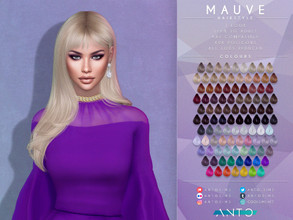 Sims 4 — [Patreon] Mauve - Hairstyle by Anto — Straight hair with fringe inspired in Lady Gaga