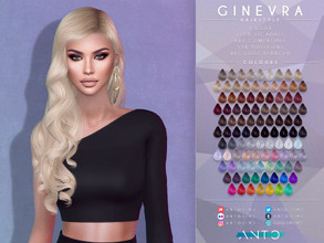 Sims 4 — [Patreon] Ginevra - Hairstyle by Anto — Long curly hair inspired in Lady Gaga