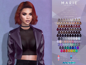Sims 4 — [Patreon] Marie - Hairstyle by Anto — Short messy hairstyle
