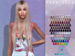Sims 4 — [Patreon] Francesa - Hairstyle by Anto — Straight long hair inspired in Dua Lipa