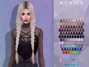 Sims 4 — [Patreon] Momsen - Hairstyle by Anto — Long braided hair inspired in Taylor Momsen