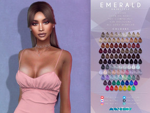 Sims 4 — [Patreon] Emerald - Hairstyle by Anto — Long straight hair tied in the back