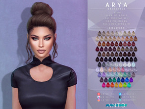 Sims 4 — [Patreon] Arya - Hairstyle by Anto — High bun with falling strands Thank you so much for downloading my