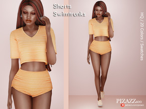 Sims 4 — Swim trunks / shorts by pizazz — www.patreon.com/pizazz Can be worn as shorts or swim trunks. Also set for