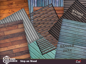 Sims 4 — Step on Wood by evi — Ten wooden recolours used as rugs for the decoration of special modern houses.