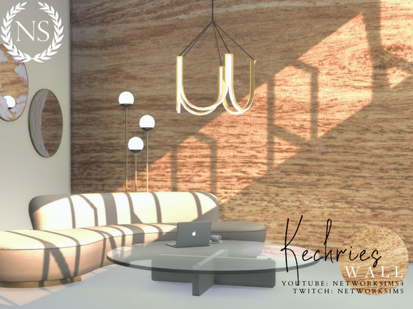 Sims 4 — Keriches Wooden Mural by networksims — A mural of light brown wooden surface.