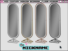 Sims 4 — MID CENTURY MODERN bedroom_floor mirror by NICKNAME_sims4 — MID CENTURY MODERN bedroom set 9 package files. -MID