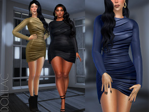 Sims 4 — Ruched Mini Dress DO513 by DOLilac — Custom thumbnail New Mesh 10 Colors Adult-Elder-Teen-Young Adult For Female