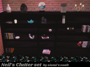 Sims 4 — Neil's Clutter Bookcase by Siomi's Vault by siomisvault — A bookcase modern yes well it is comes with some books