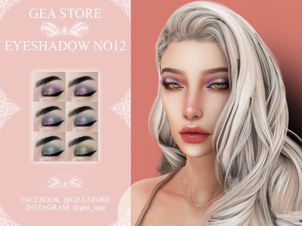 Sims 4 — Eyeshadow No12 by Gea_Store — 6 Color Swatch BGC HQ Dont reclaim this as yours and dont re-update
