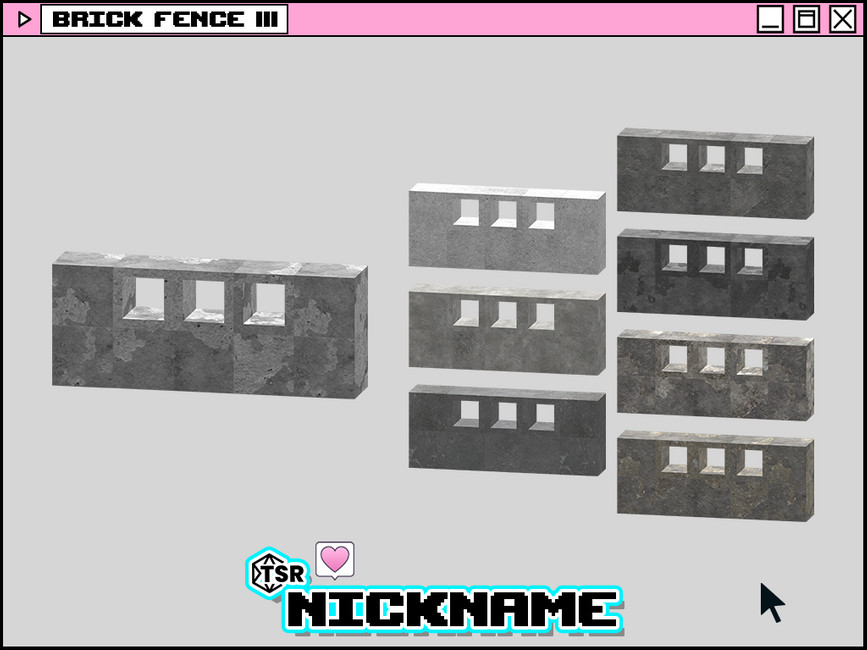 The Sims Resource brick fence lll