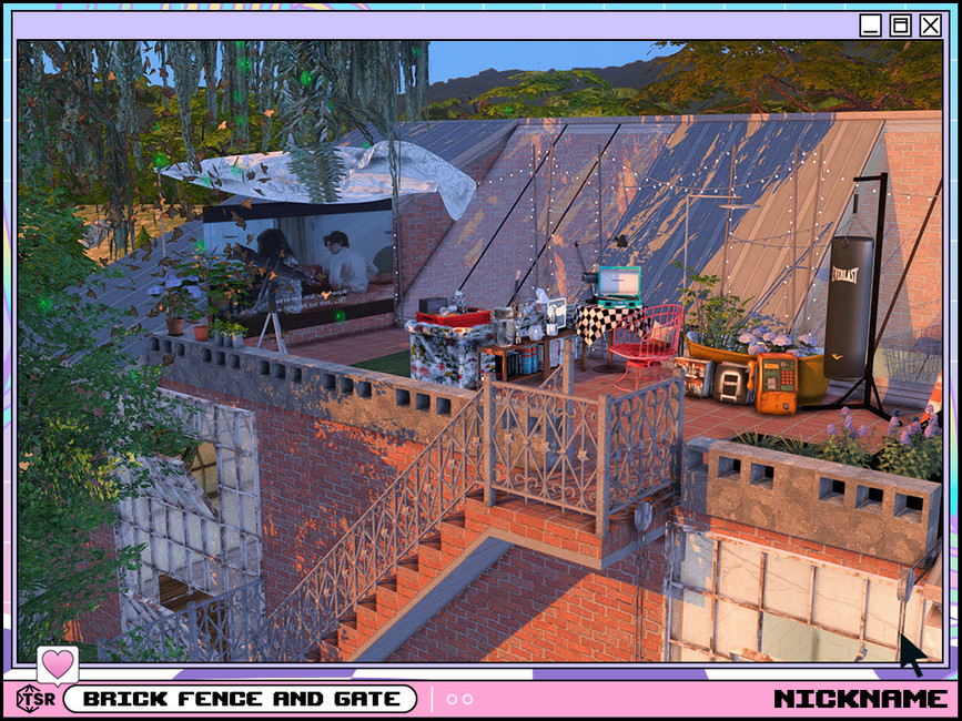 The Sims Resource brick fence and gate