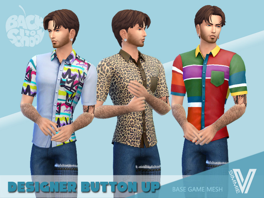 The Sims Resource - Back to School Designer Button Up