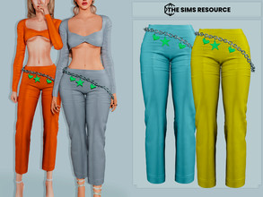 Sims 4 — Tanisha Pants by couquett — beautiful, elegant, and colorful pants 13 Swatches HQ mod compatible all Lod All Map