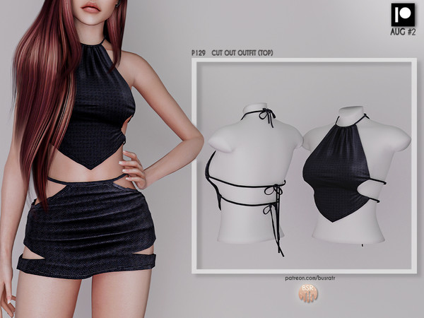 Sims 4 —  [PATREON]  (Early Access) CUT OUT OUTFIT (TOP) P129 by busra-tr — 10 colors Adult-Elder-Teen-Young Adult For