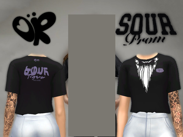 Sims 4 — Olivia Rodrigo - Sour Prom Crop Top by mhmattman — "Not Cool, Not Smart, Can't Even Parallel Park." A