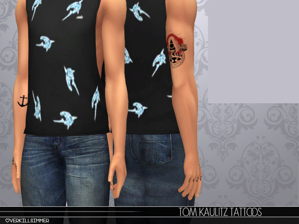 Sims 4 — Tom Kaulitz Tattoos by Overkill_Simmer — Unissex HQ Compatible