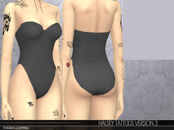 Sims 4 — Halsey Tattoos Version 3 by Overkill_Simmer — Unissex HQ Compatible