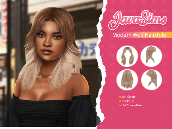 The Sims Resource - Modern Wolf (Hairstyle)