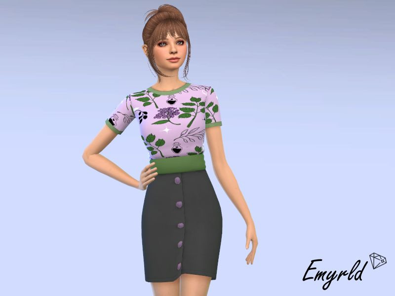 Sims 4 The Sims Resource | Witchy Florals Outfit (requires City Living) by TSR Creator