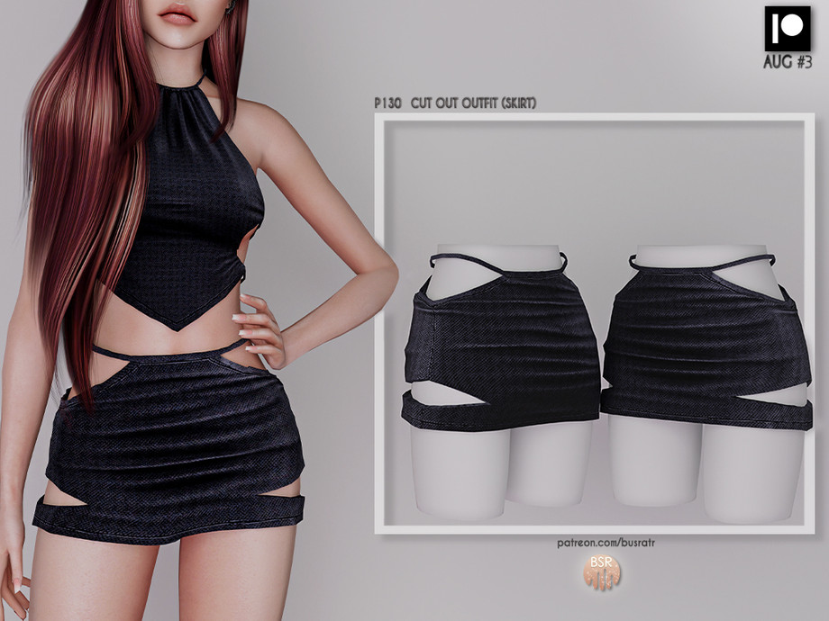 The Sims Resource - [PATREON] (Early Access) CUT OUT OUTFIT (SKIRT) P130