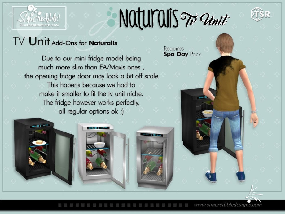 The Sims Resource Naturalis TV Unit Mini Fridge [Requires Spa day]