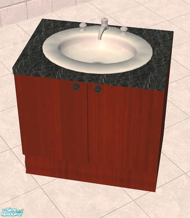 Sims 2 — Aule Kitchen - Sink by NewSimSimGirl — A dark wood and marble , Italian-inspired kitchen set.
