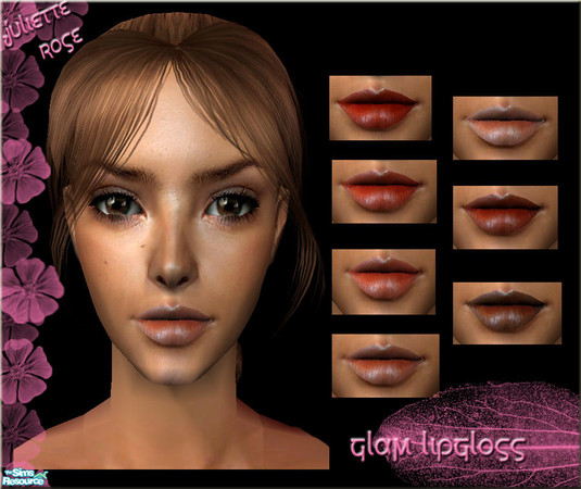 Sims 2 — Glam Lipgloss by JulietteRose — Set of seven lipglosses