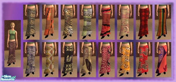 Sims 2 — African Print Skirts Set Two by sweetokie80 — I found these swatches and fell in love with them. I just couldnt