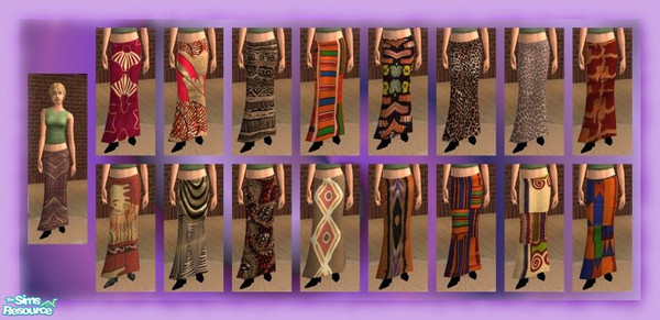 Sims 2 — African Print Skirts Set One by sweetokie80 — I found these swatches and fell in love with them. I just couldnt