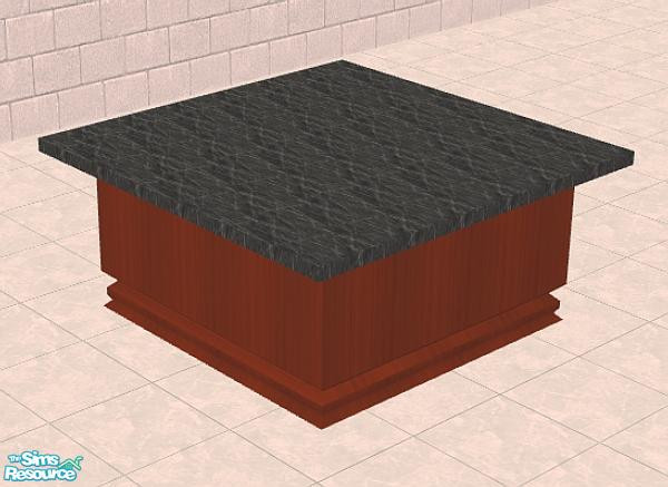 Sims 2 — Aule Kitchen - Table by NewSimSimGirl — A dark wood and marble , Italian-inspired kitchen set.