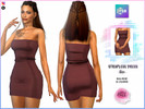 Sims 4 — HILL_ Strapless Dress H01 by HILL_ — Adult-Elder-Teen-Young Adult For Female 13 Colours New Mesh All Lods