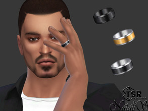 Sims 4 — Mens satin center polished edge band by Natalis — Mens satin center polished edge band for the left hand. 7